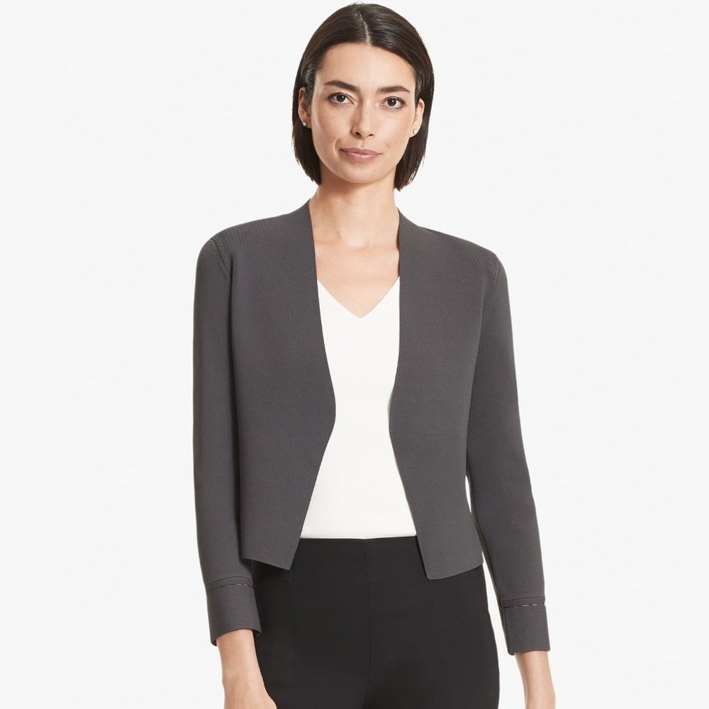 MM Lafleur Sant Ambroeus Jardigan, Viscose Knit in Charcoal, Large, EUC